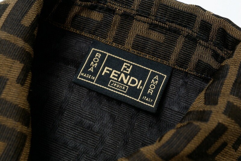 GI9434 美品《FENDI/フェンディ》ヴィンテージ ダブルF ズッカ柄 ジャケット ブルゾン アウター レディース サイズ40 イタリア製 ブラウン_画像5