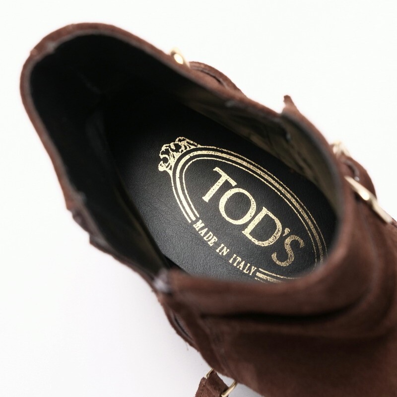 GP3584*イタリア製*トッズ TOD'S*Size 35.5*スエードレザー*サイドジップ*ショートブーツ*ベルト装飾*靴*ブラウン_画像7