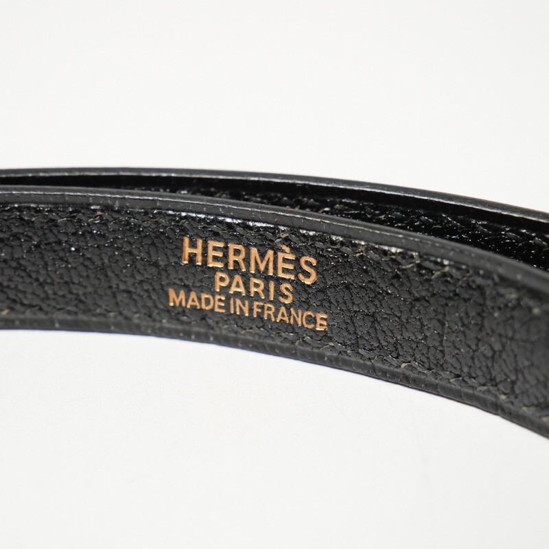 GP5781*フランス製《HERMES エルメス》レザー ショルダーストラップ バッグストラップ 黒 ブラック_画像5