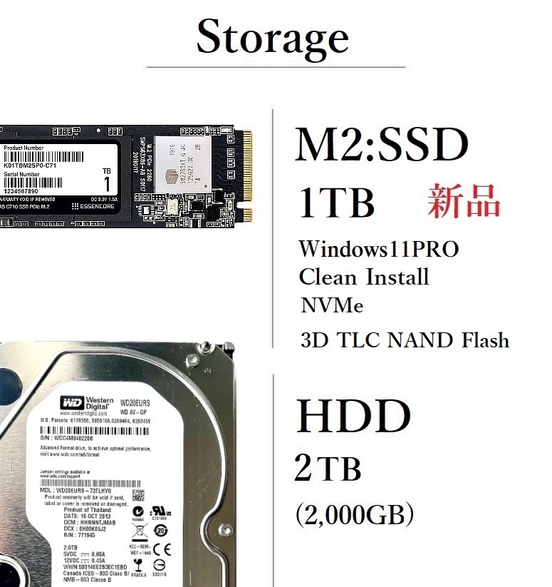 プロスペック4Kx4! XEON-1270V5/ QUADRO-P-600/ 新品M2:SSD-1TB/ メモリ-32GB/ HDD-2TB/DVD/ Win11/ Office2021/ メディア15/ 税無_画像6