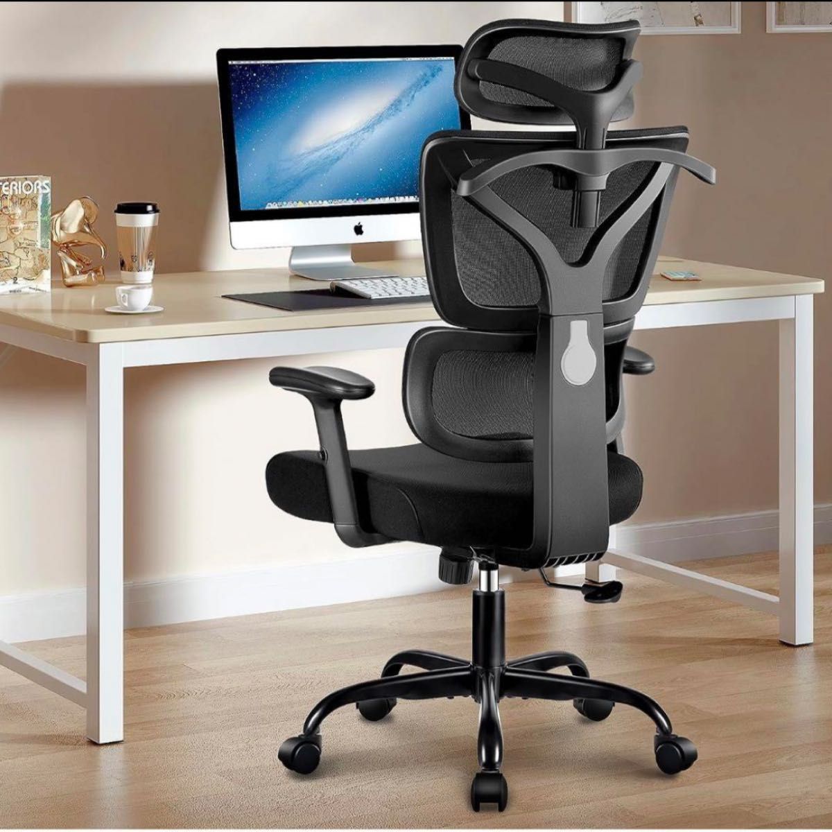 winrise ゲーミングチェア ブラック メッシュ オフィスチェア  デスクチェア パソコンチェア  在宅ワーク 椅子 通気性
