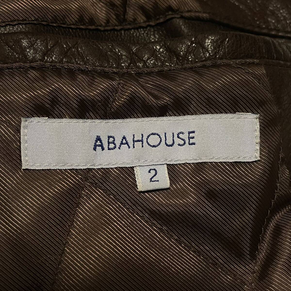 L相当◎ アバハウス【漢の戦闘服】ABAHOUSE レザージャケット ライダース ブラウン ゴートスキン 山羊革 キルティング 本革 メンズ 3791_画像9