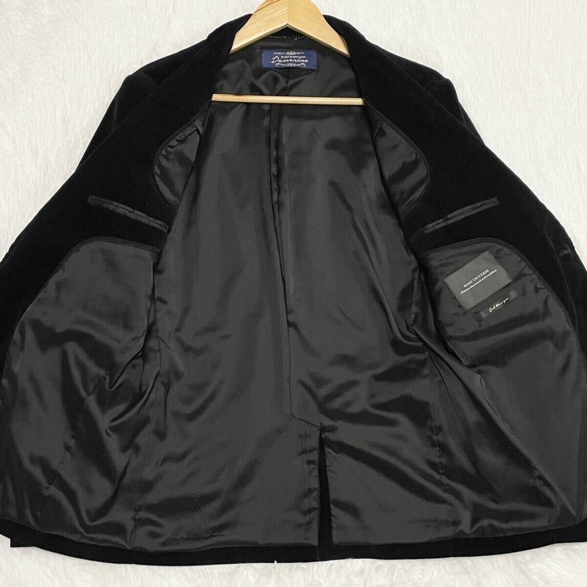  Nano Universe [ adult goods .]NANO UNIVERSE setup suit jacket corduroy black black stretch cotton M 3799