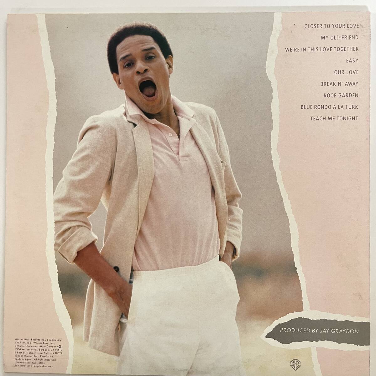 AL JARREAU / BREAKIN’ AWAY 日本盤　1981年 帯なし、ライナーノーツあり_画像2