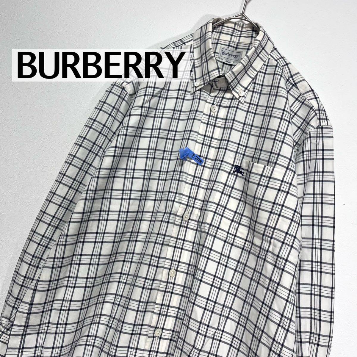 90s バーバリー BURBERRY ヴィンテージ チェックシャツ ボタンダウン ボタンシャツ トップス 長袖シャツ 長袖 シャツ S M メンズの画像1
