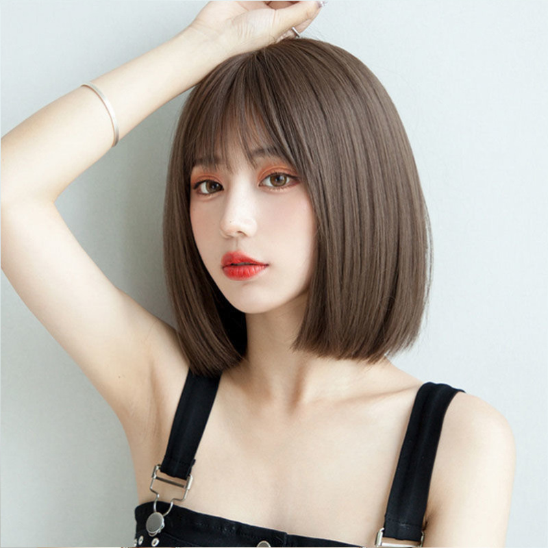  wig strut Bob dark brown nature lovely recommendation lady's woman stylish cosplay .... change equipment full wig medical care for 