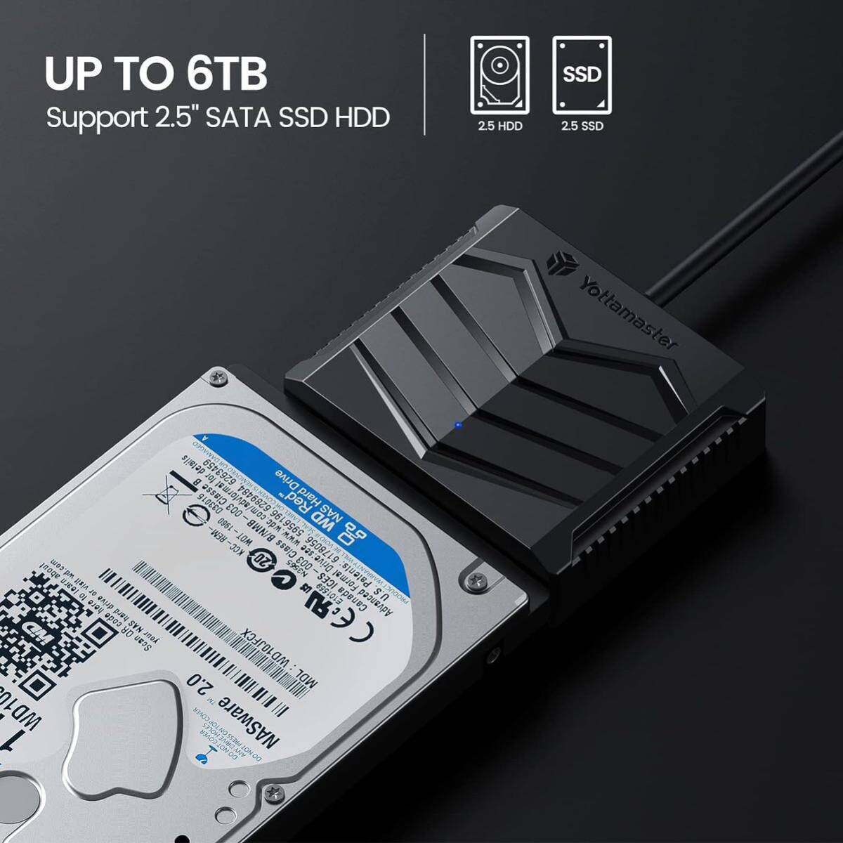 ー大特価ー Yottamaster SATA - USBケーブル USB3.0 - SATA III ハードドライブアダプターケーブル 2.5インチHDD/SSD対応 UASP対応 0.5m