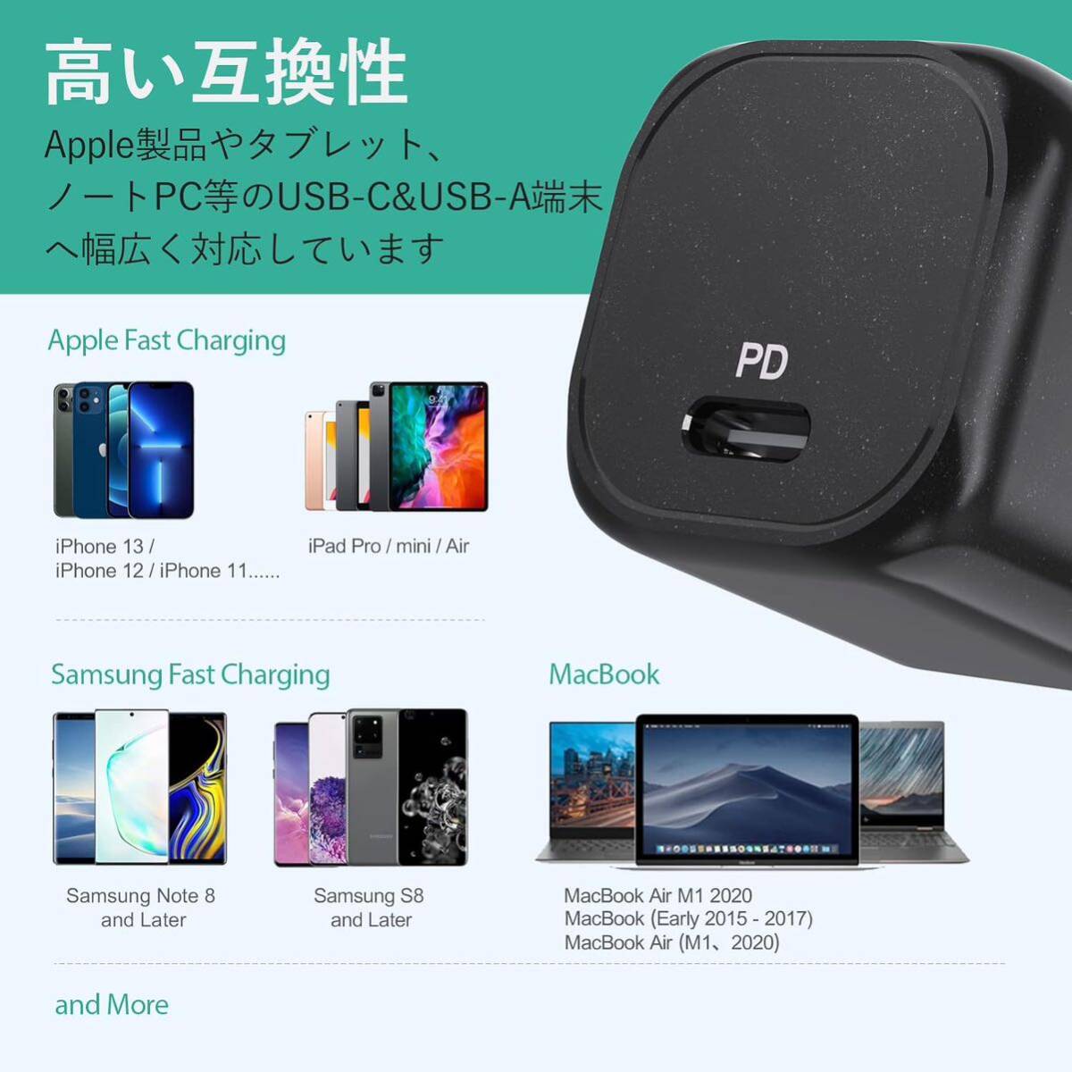 ー大特価ー llano 30W PD充電器 (GaN II搭載/超小型急速充電器/USB-C充電器)【PD3.0対応/QC3.0対応/PPS規格対応/PSE技術基準適合】_画像4