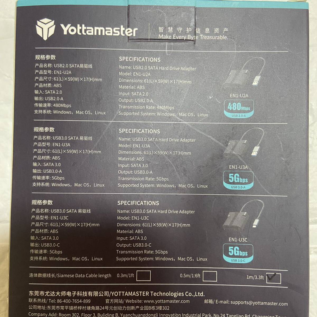 ー大特価ー Yottamaster SATA USB 変換ケーブル(1m) 2.5インチ SATA USB 変換アダプター USB3.0 Type-A接続HDD/SSD対応 5Gbps 高速転送