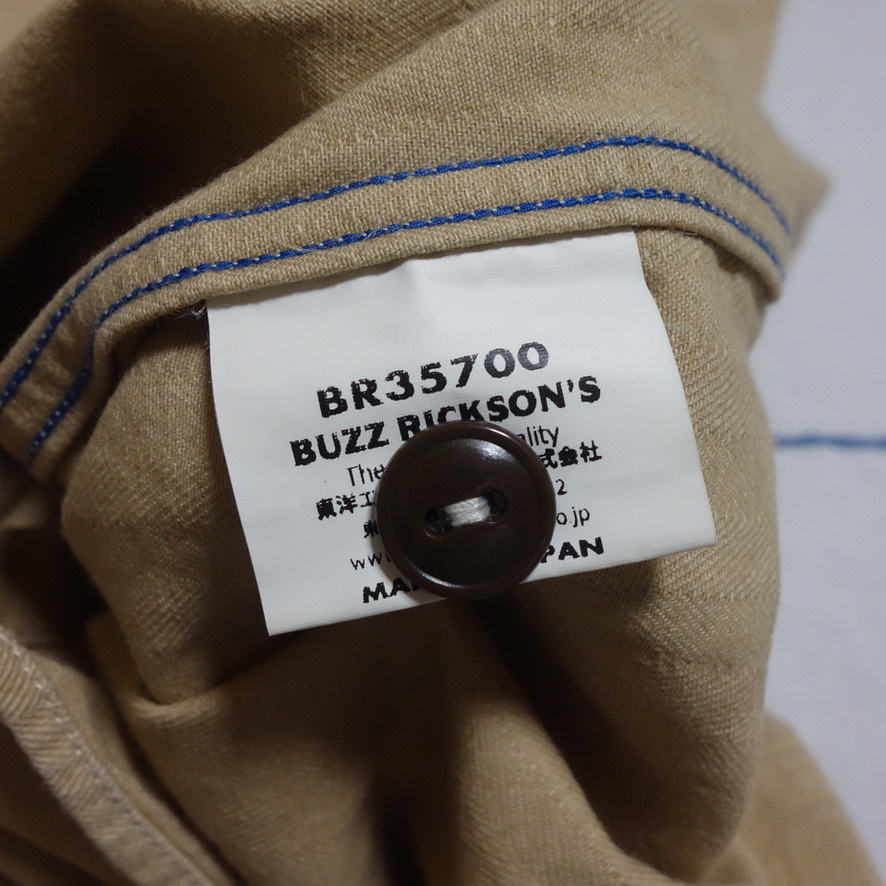 【BUZZ RICKSON'S バズリクソンズ S/S コントラクターシャツ S】BR35700 チェーン刺繍 カスタム ワークシャツ ヘリンボーンの画像7