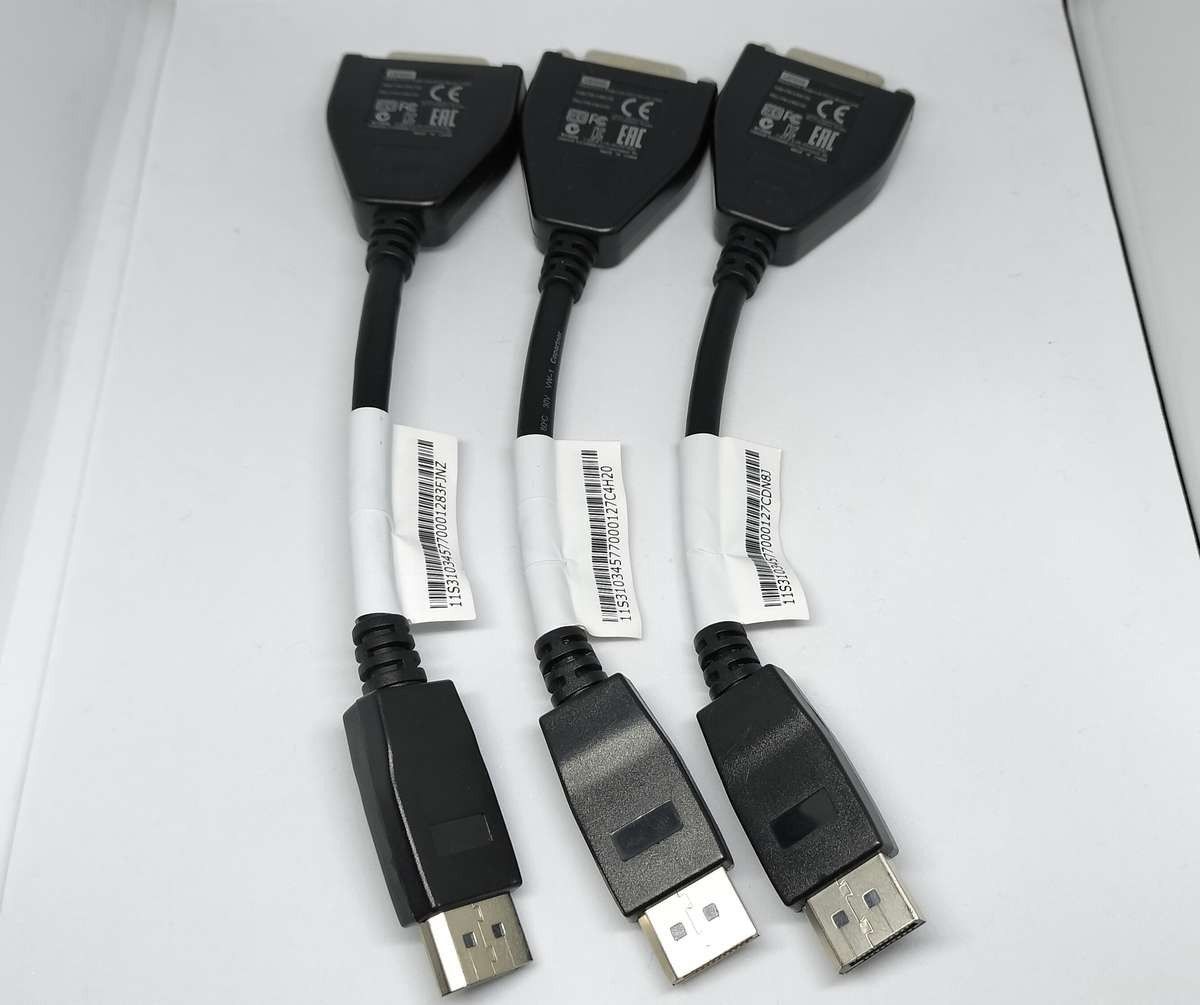 Lenovo Displayport to DVI-D 変換ケーブル LVK-45J7915 3本