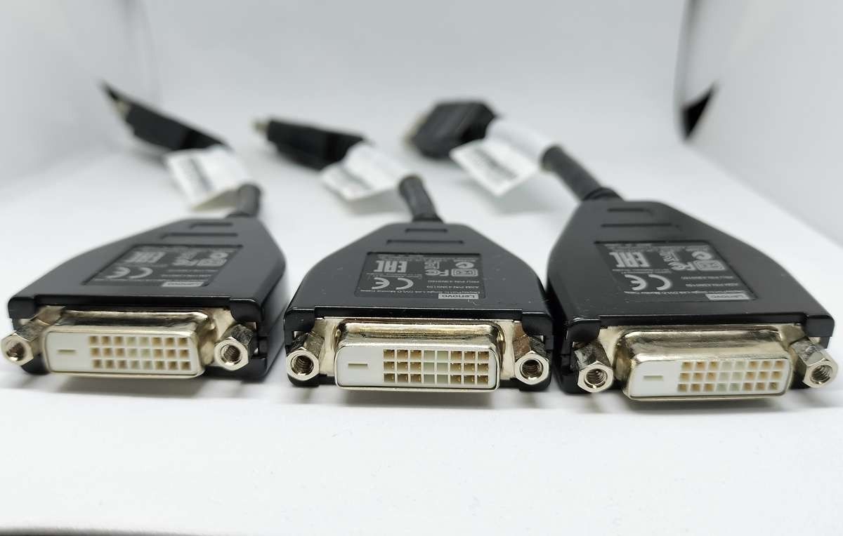 Lenovo Displayport to DVI-D 変換ケーブル LVK-45J7915 3本