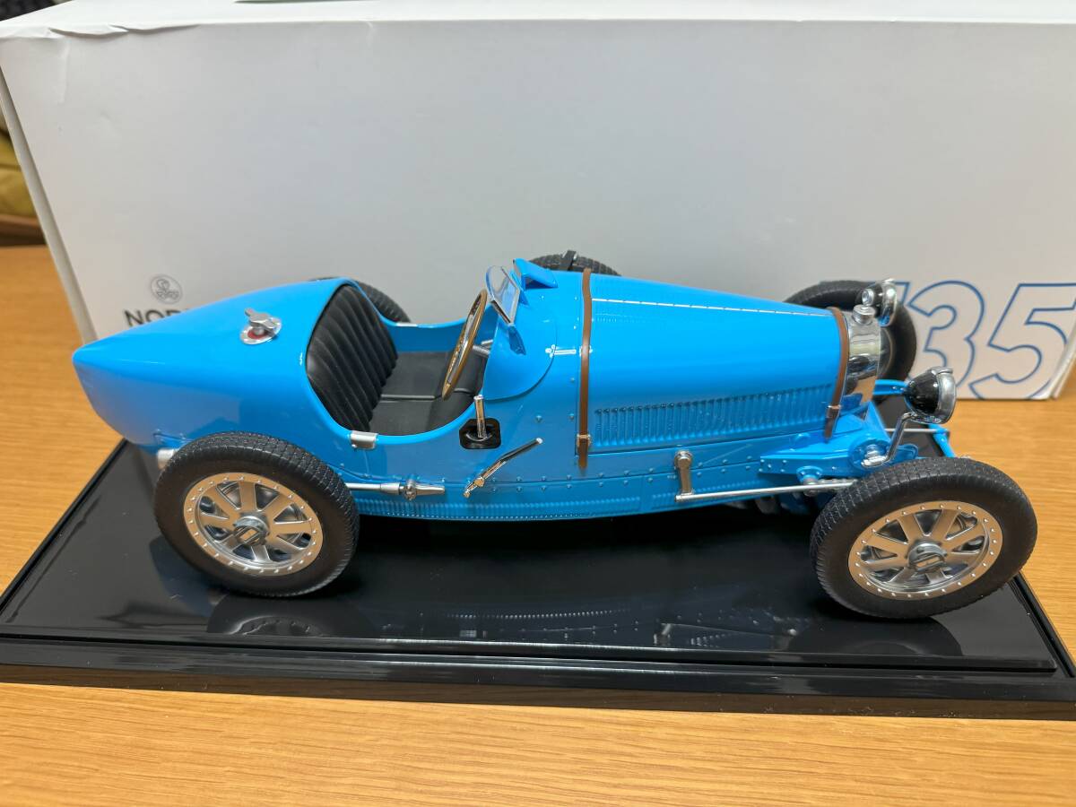 ★ノレブ 1/12 ブガッティ NOREV Bugatti T35 1925 ブルー J06-5-006 未使用に近い・デスクに収まらず落札後保管・ケース新品購入の画像8