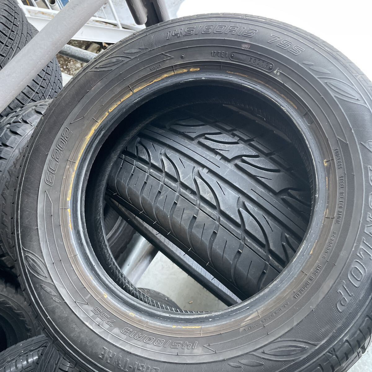 145/80R13 ダンロップEC202 中古夏タイヤ３本セット　2019年製　送料無料_画像9