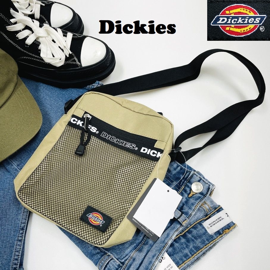 未使用品 Dickies ベージュ ショルダーバッグ メンズ レディース ストリートカジュアル ナイロンフェスアウトドア ロゴテープ ディッキーズ_画像1