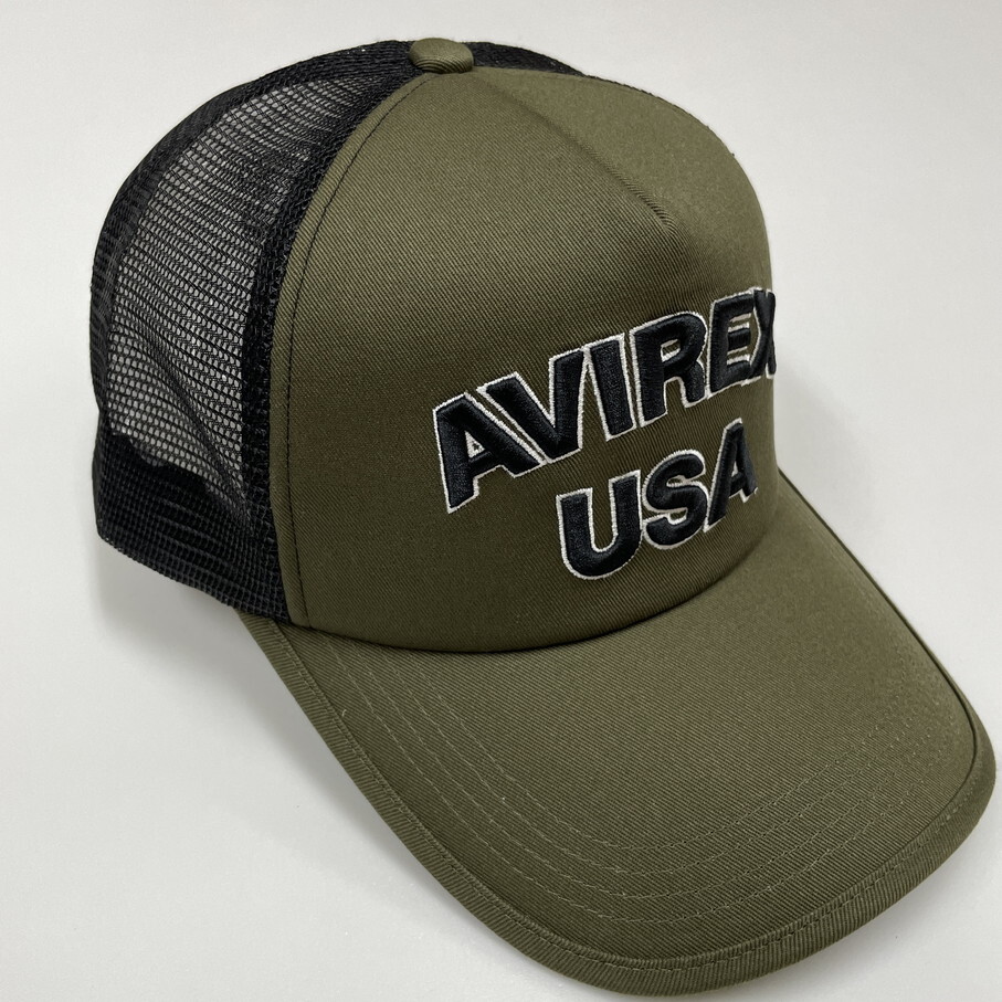 未使用品 AVIREX カーキ USAメッシュキャップ メンズ ミリタリー カジュアル アウトドアキャンプ大きいサイズ アビレックス アヴィレックスの画像7