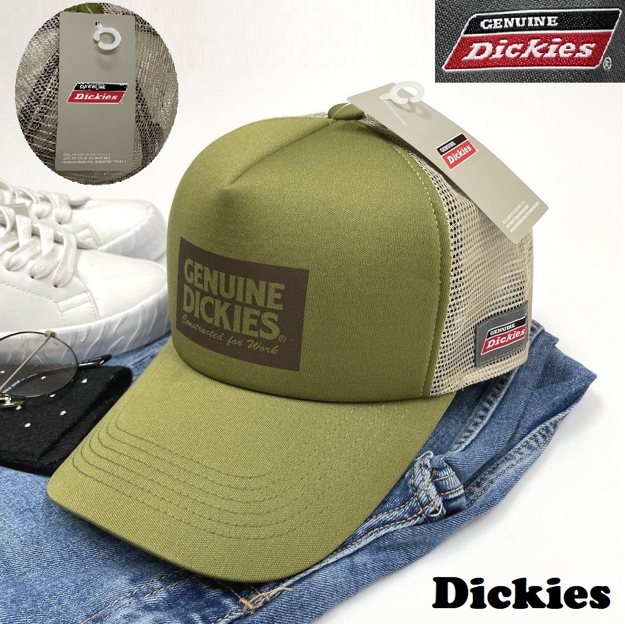 未使用品 Dickies ピスタチオ メッシュキャップ メンズ アウトドアキャンプ アメカジ カジュアル ゴルフ グリーン系タグ ロゴ ディッキーズ_画像1