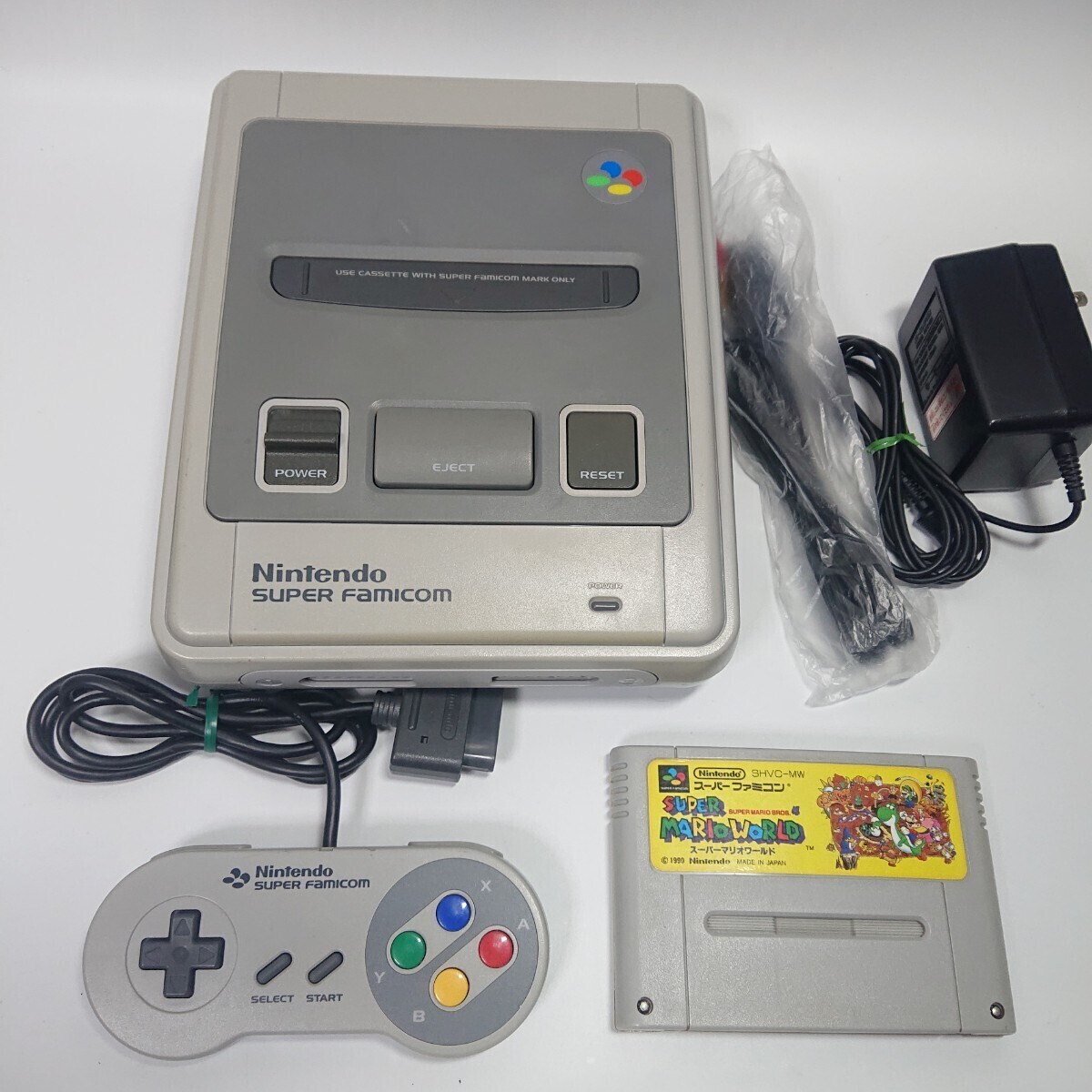 【メンテ済み】スーパーファミコン 本体 コントローラー 任天堂 SFC AVケーブル Nintendo SUPER FAMICOM ACアダプタ_画像1