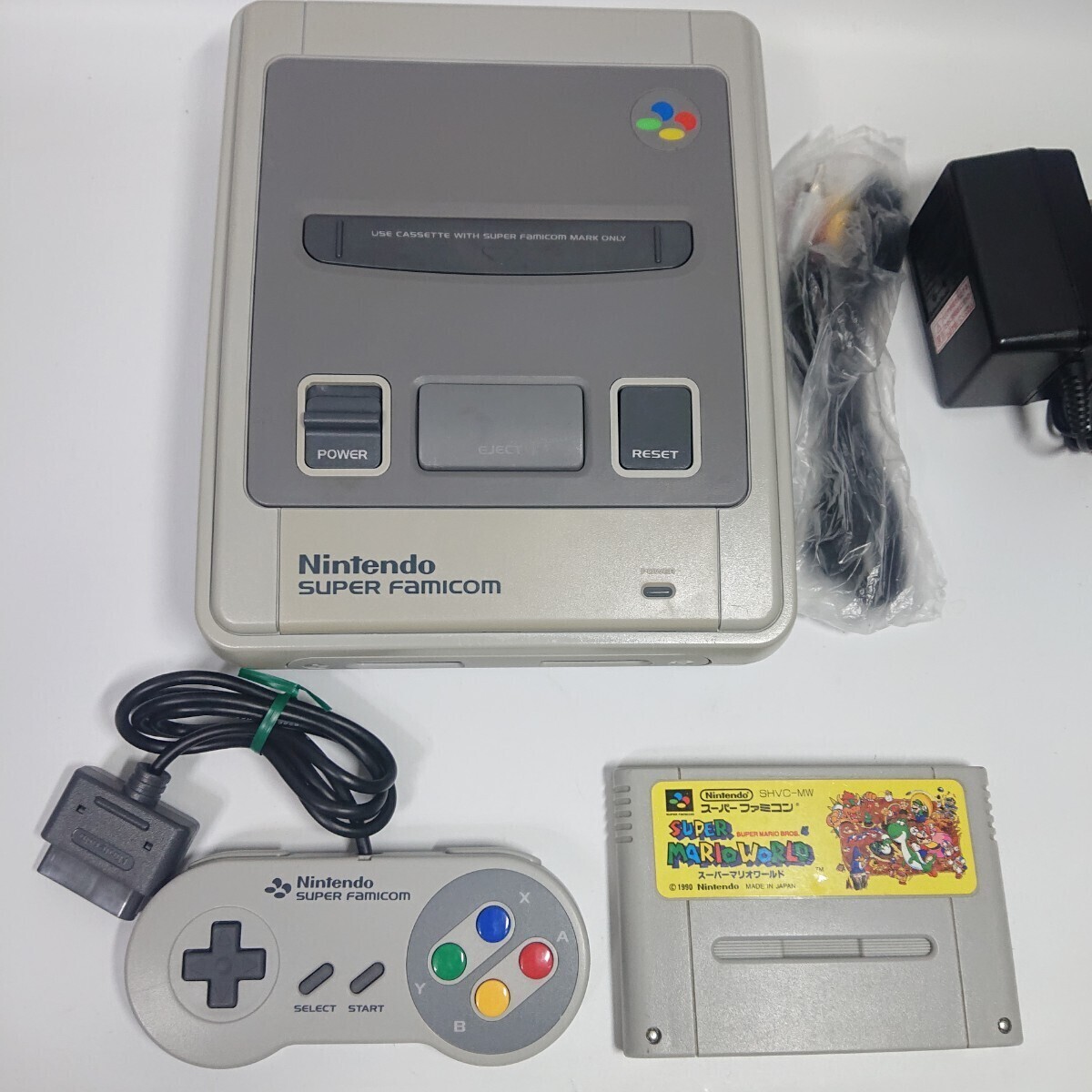 【メンテ済み】スーパーファミコン 本体 コントローラー 任天堂 SFC AVケーブル Nintendo SUPER FAMICOM ACアダプタ_画像1