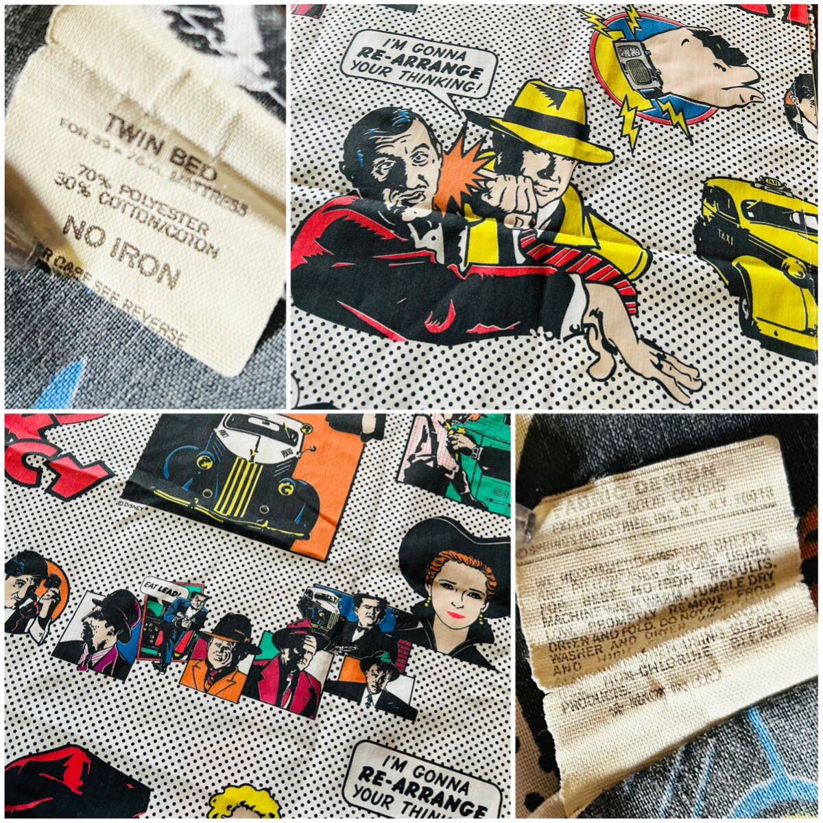 90' vintage Dick Tracy flat sheets & ERTL DIE CAST METAL CAR set◇disney◆ビンテージディックトレイシー大判フラットシーツ&ミニカー_画像8