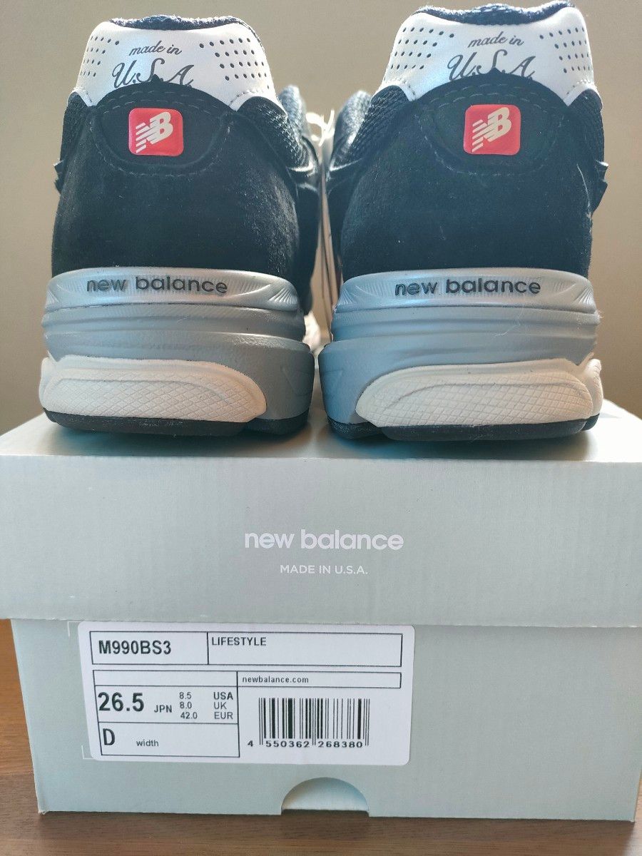 ③Made in USA【新品未使用】New Balance 990V3 "Black"26.5cm M990BS3
