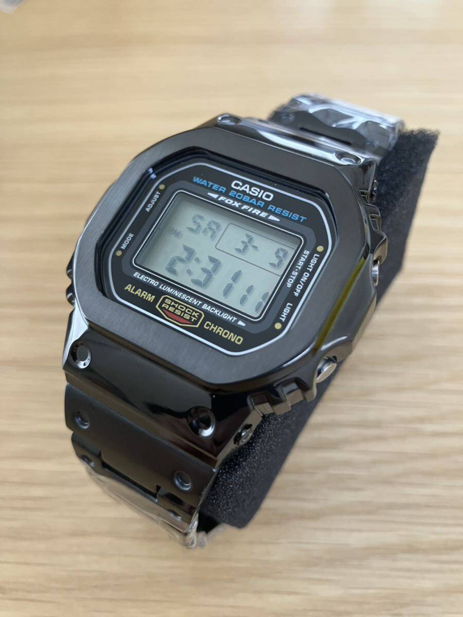 送料無料 新品 G-SHOCK DW-5600 フルメタル カスタム本体付きデジタル腕時計 ステンレス ブラックベゼル＆ベルト