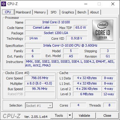 ■インテルCPU■ Core i3-10100 (3.60～4.30GHz)■ 4コア/8スレッド ■ SRH3N ■ FCLGA1200 ■インテル製検査ソフト：正常■_画像4