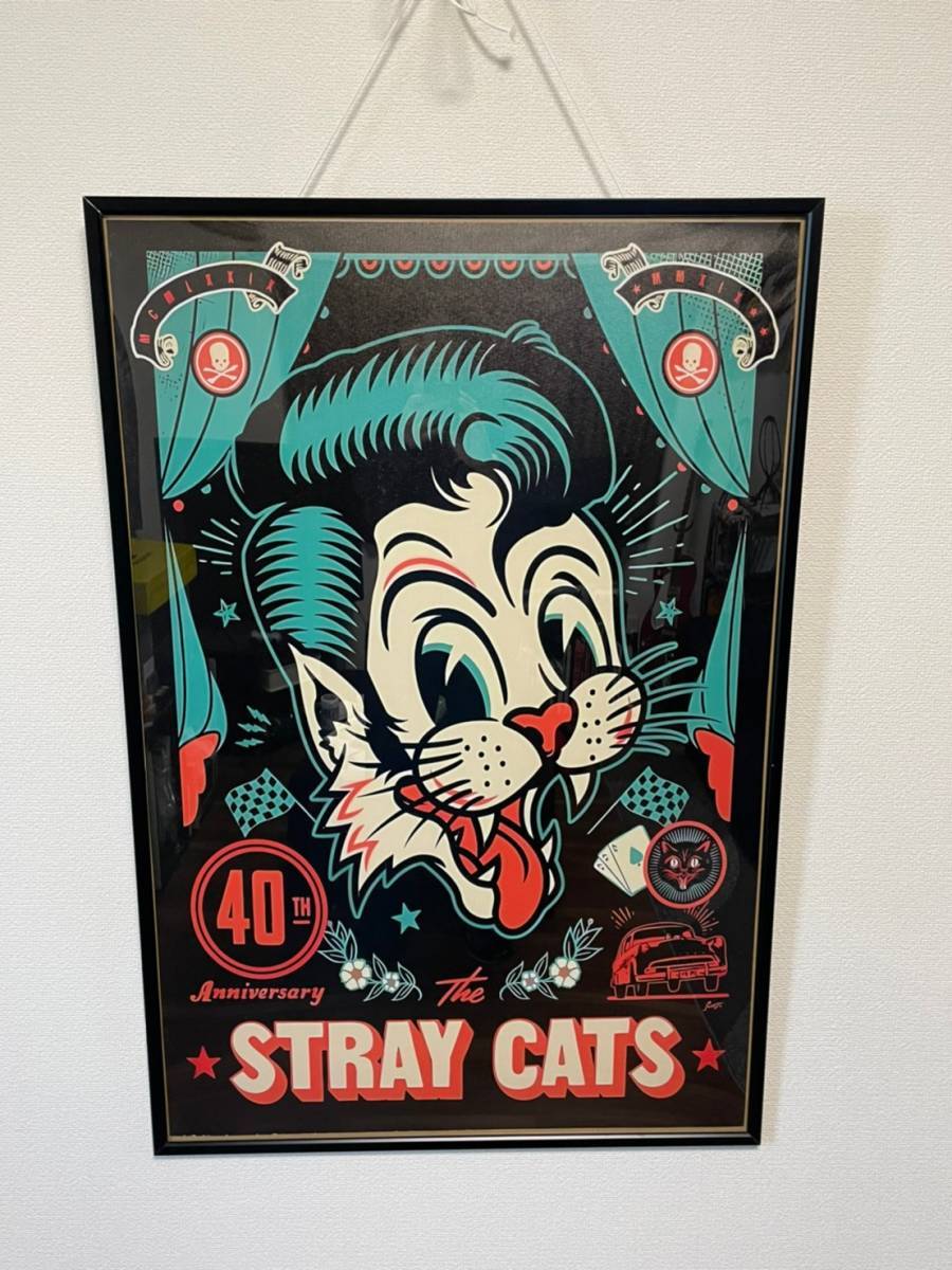 ストレイキャッツ ポスター ブライアンセッツァー ロカビリー stray cats brian setzer 50s ビンテージ インテリアの画像1