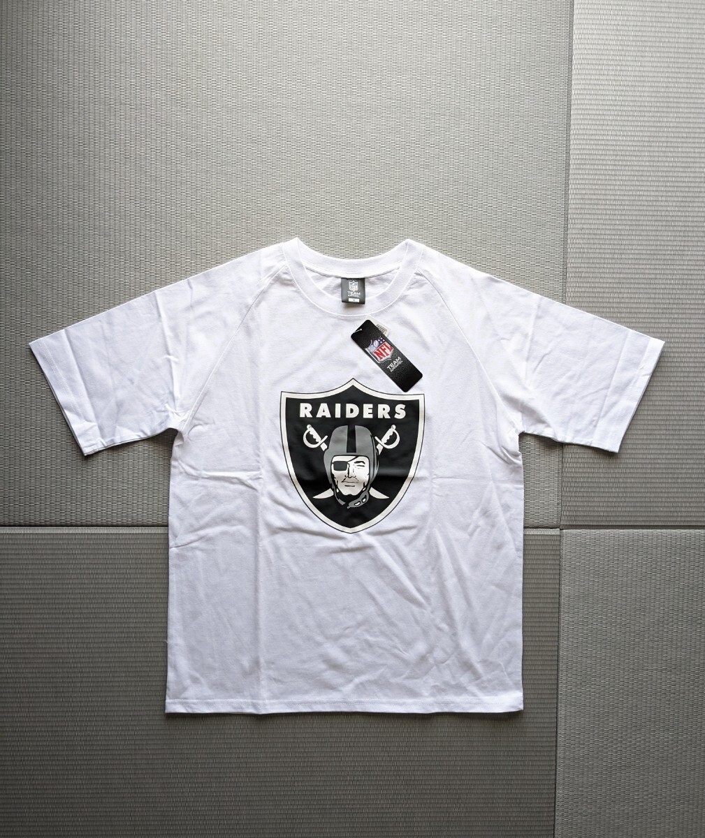 新品 RAIDERS Tシャツ 未使用 レイダース NFL オフィシャルグッズ ホワイト 白 Lサイズの画像2