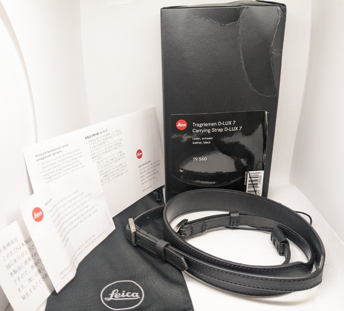 ★極上美品★ LEICA ライカ D-LUX7用 Carying Strap 19560 キャリングストラップ leather black #10135 #4 #55_画像1