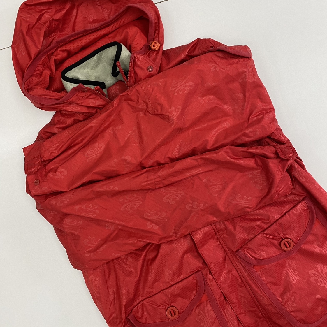 ko0312/05/68 1円～ 定価3.8万 S Maharishi マハリシ Mh95 Hooded Jacket with Fleece Liner 5101 Red フード ジャケット フリースライナー_画像2