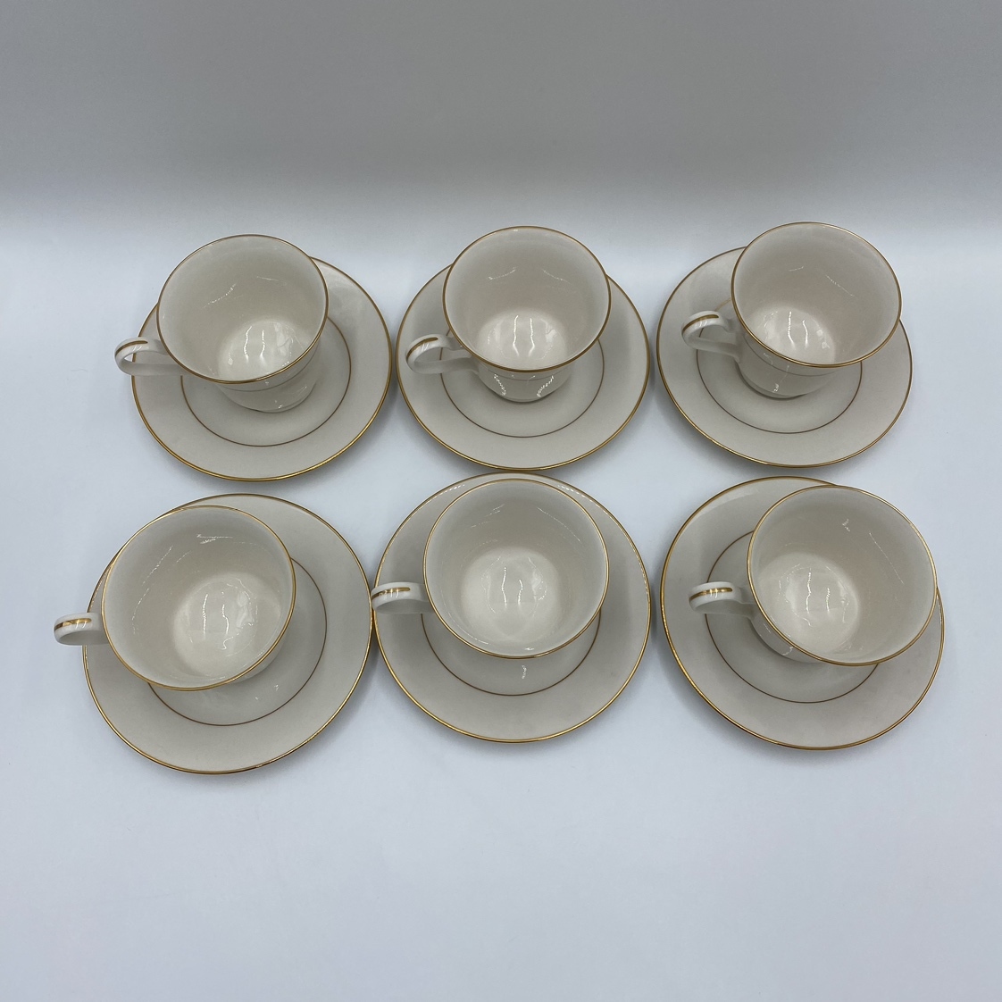 ko0328/02/57 1円～ 6客セット Noritake オールド ノリタケ レトロ カップ & ソーサー ニットーロイヤル アイボリー Nittoroyal Ivory RCの画像1