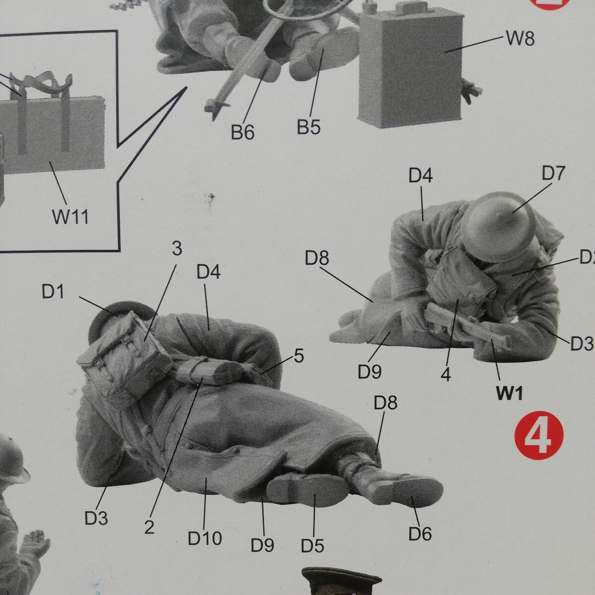 ☆地　6552　1/35 ドラゴン イギリス連邦軍　将兵４名　重機関銃　フランス1940　未組立　_画像6