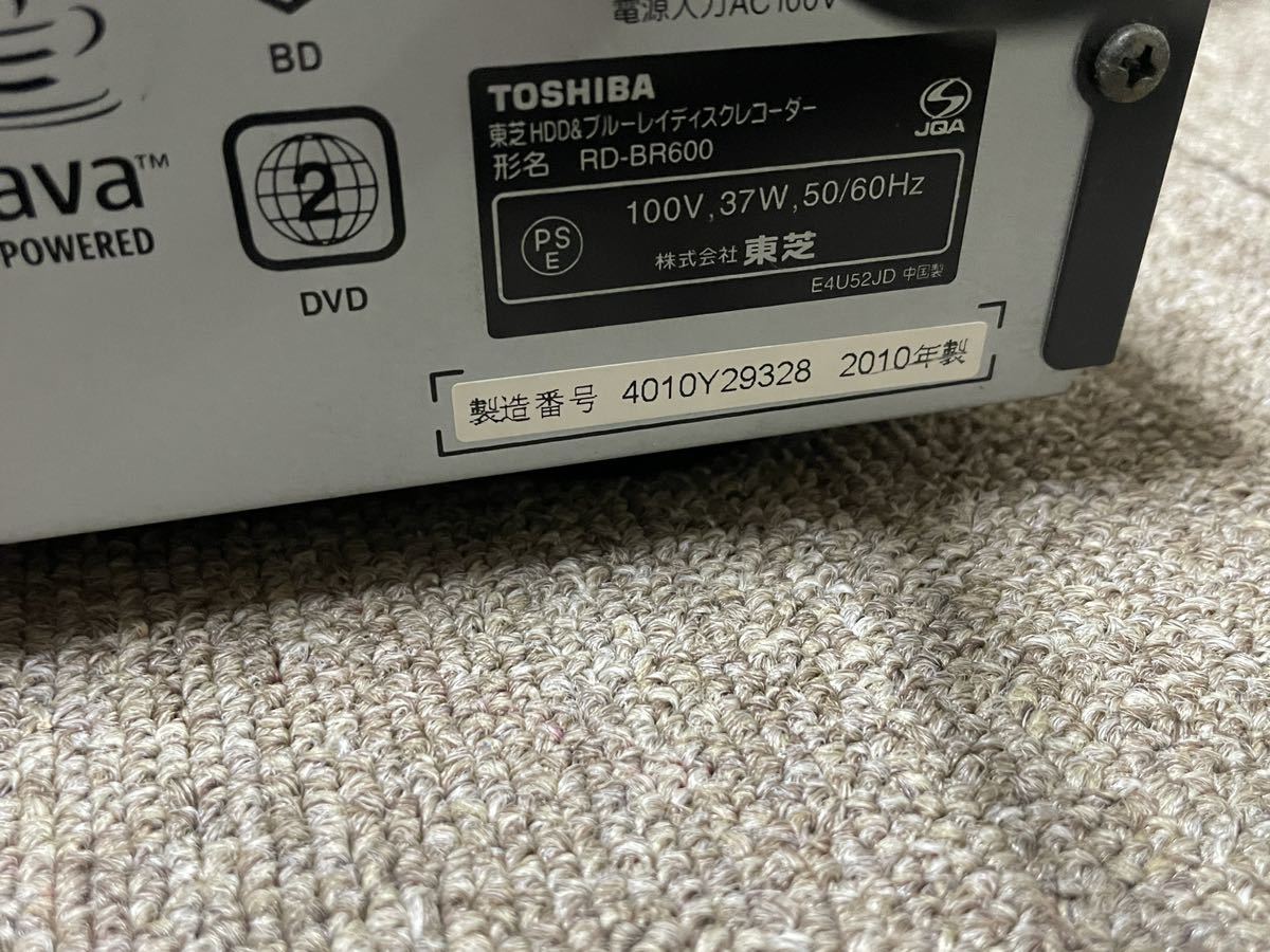 TOSHIBA ブルーレイレコーダー RD-BR600 ジャンク_画像4