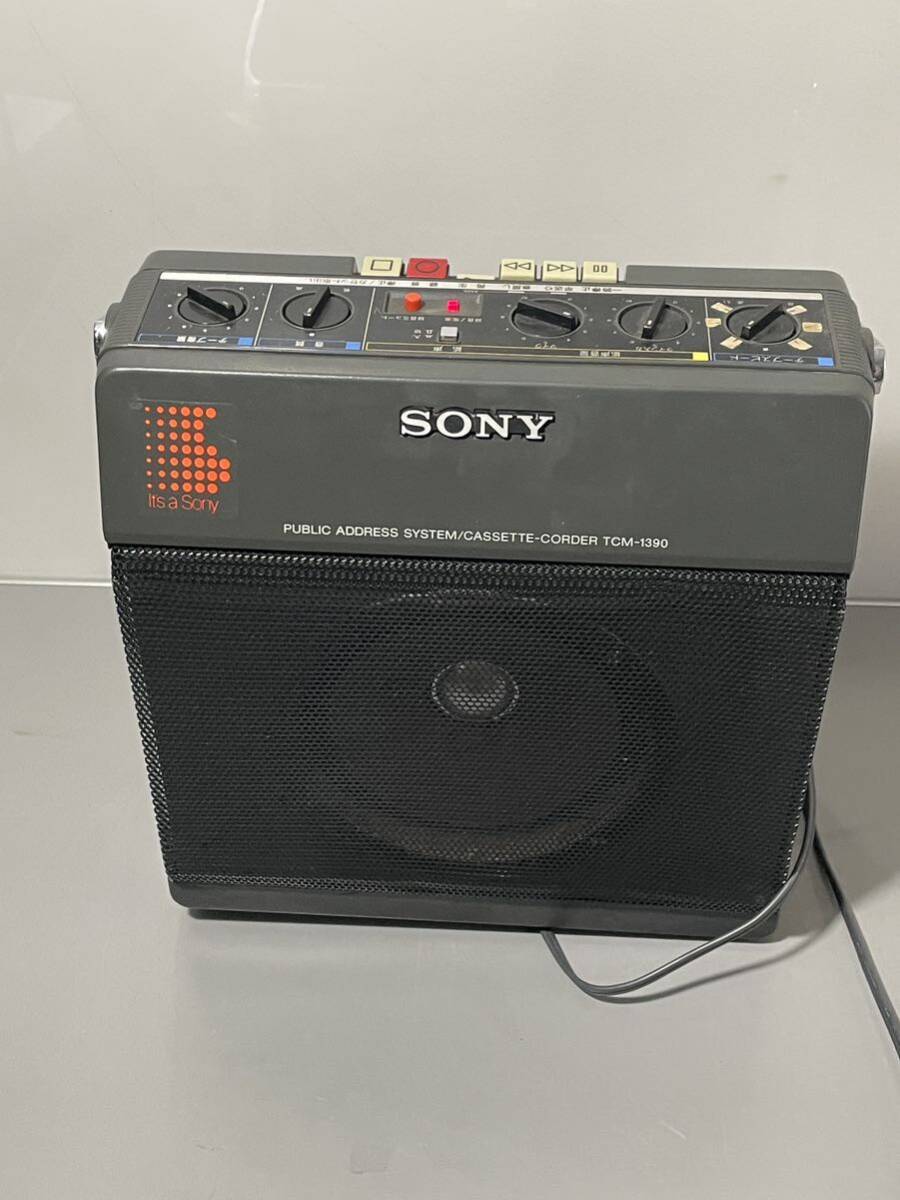 SONY ソニー ポータブルカセットレコーダー TCM-1390 拡声器 モノラルスピーカー カラオケ _画像8