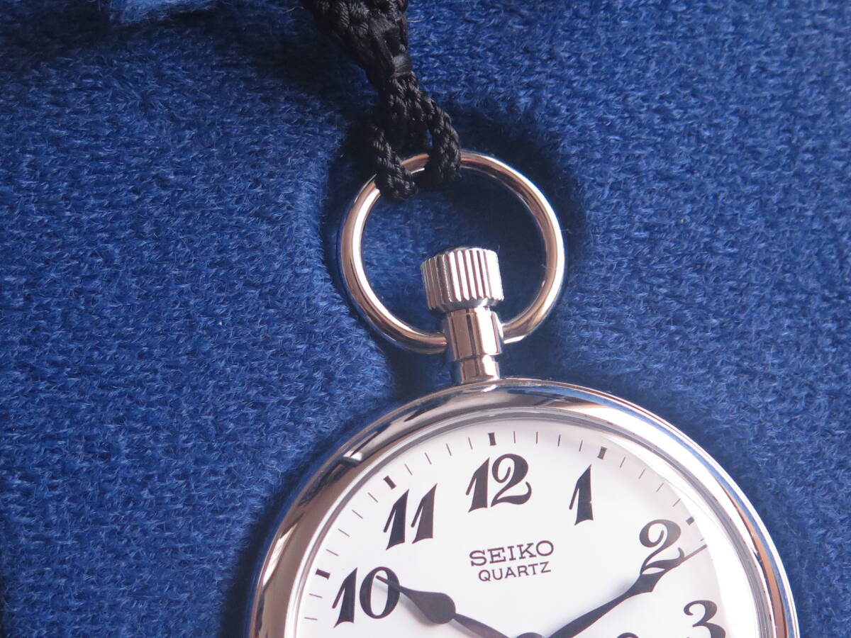 セイコー 懐中時計、鉄道時計『上越新幹線開業記念』刻印 稼動品 クオーツ 7550-001Bの画像4