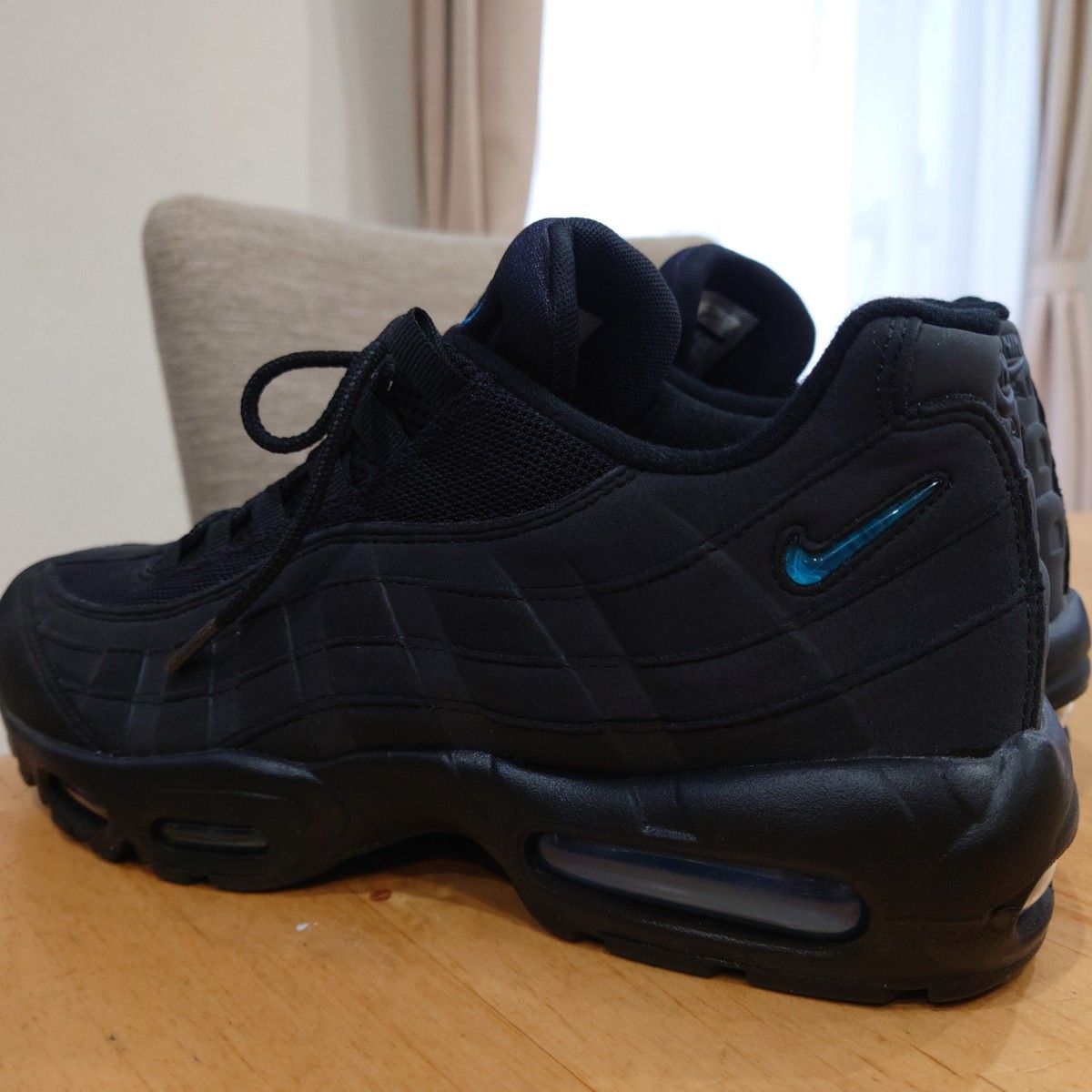 【新品未使用】ナイキ エアマックス95 atmos×NIKE airmax95(BLACK/IMPERIAL BLUE) 28.0