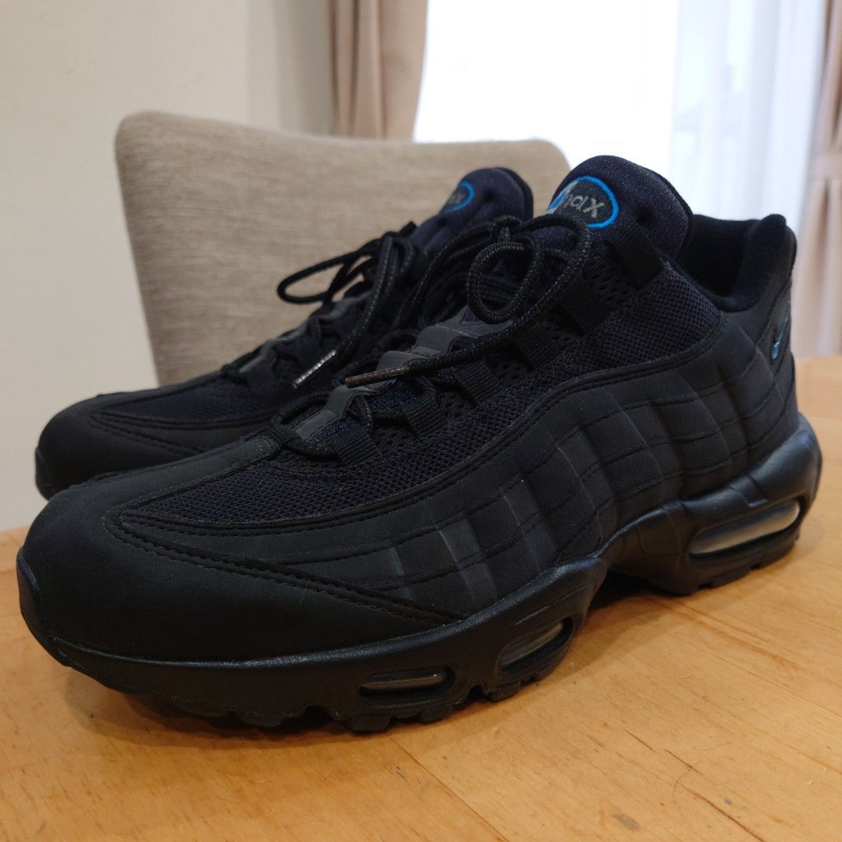 【新品未使用】ナイキ エアマックス95 atmos×NIKE airmax95(BLACK/IMPERIAL BLUE) 28.0