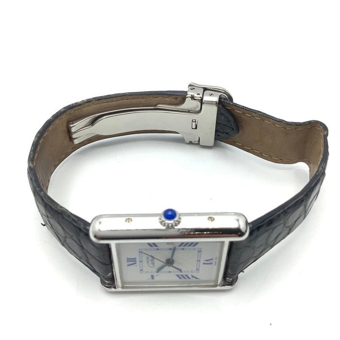 【中古】Cartier（カルティエ）腕時計 マストタンク XL Ref.2414 アルジャン 925（シルバー ）クオーツ 男女兼用 レザー_バックル裏側です。