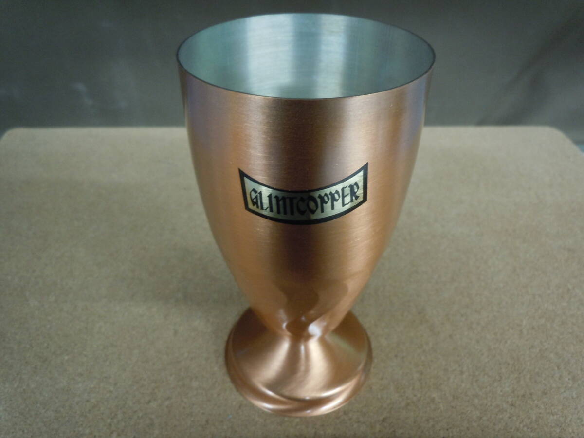 ◆銅製 カップ タンブラーセット GLINTCOPPER 直径約6ｃｍ×高さ11.5ｃｍ※現状品■８０の画像6