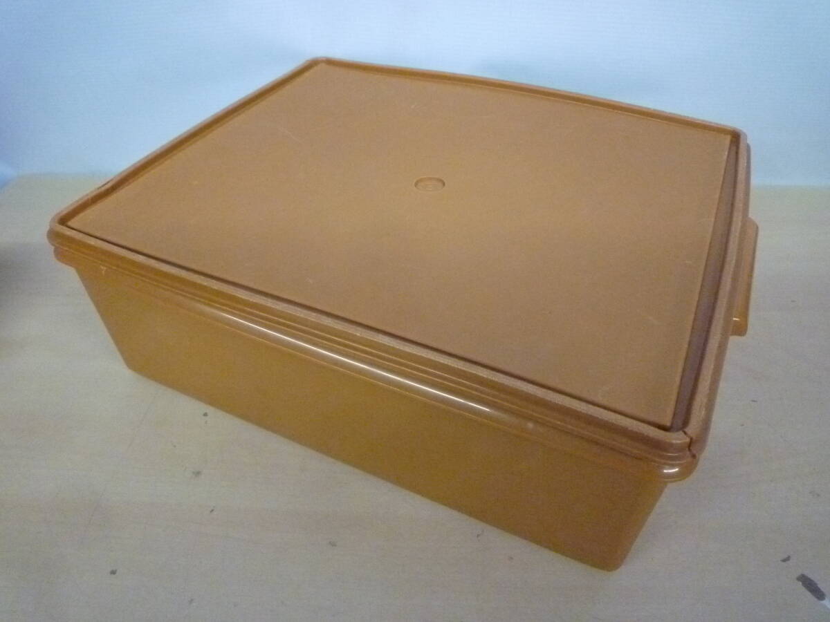 V clothes case ② tapper wear TUPPERWARE cover attaching cover . crack equipped Brown tea * junk #120