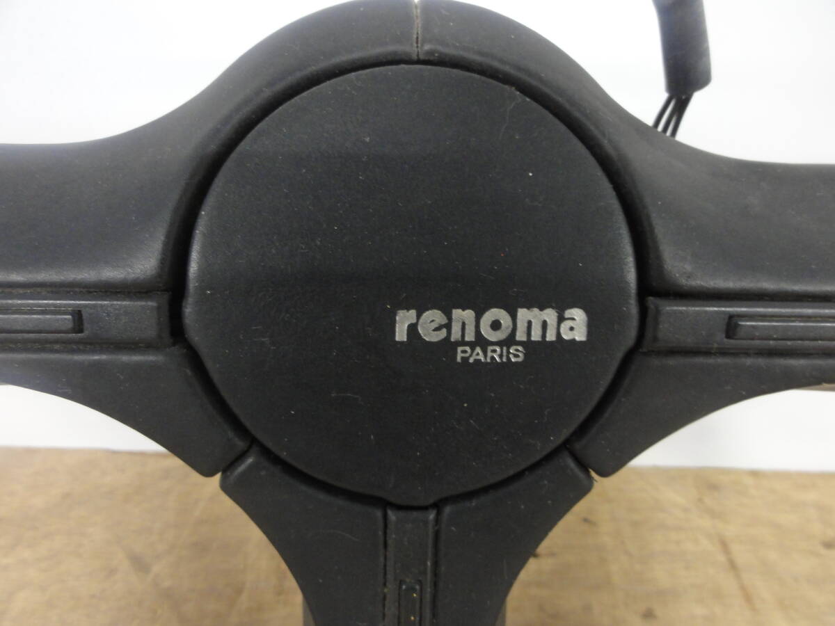 ♪Italvolanti イタルボランテ renoma レノマ ステアリング ハンドル 360mm レザー ブラック 未チェック品 ※現状品　■８０_画像2