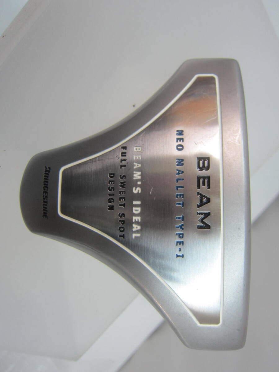 ★74）カバー付パター・ブリヂストン「BEAM　NEO MALLET TYPE-1」サイズ約）83.5㎝【33インチ】/約500g※ヘッドにウェート貼り現状品■120_画像10