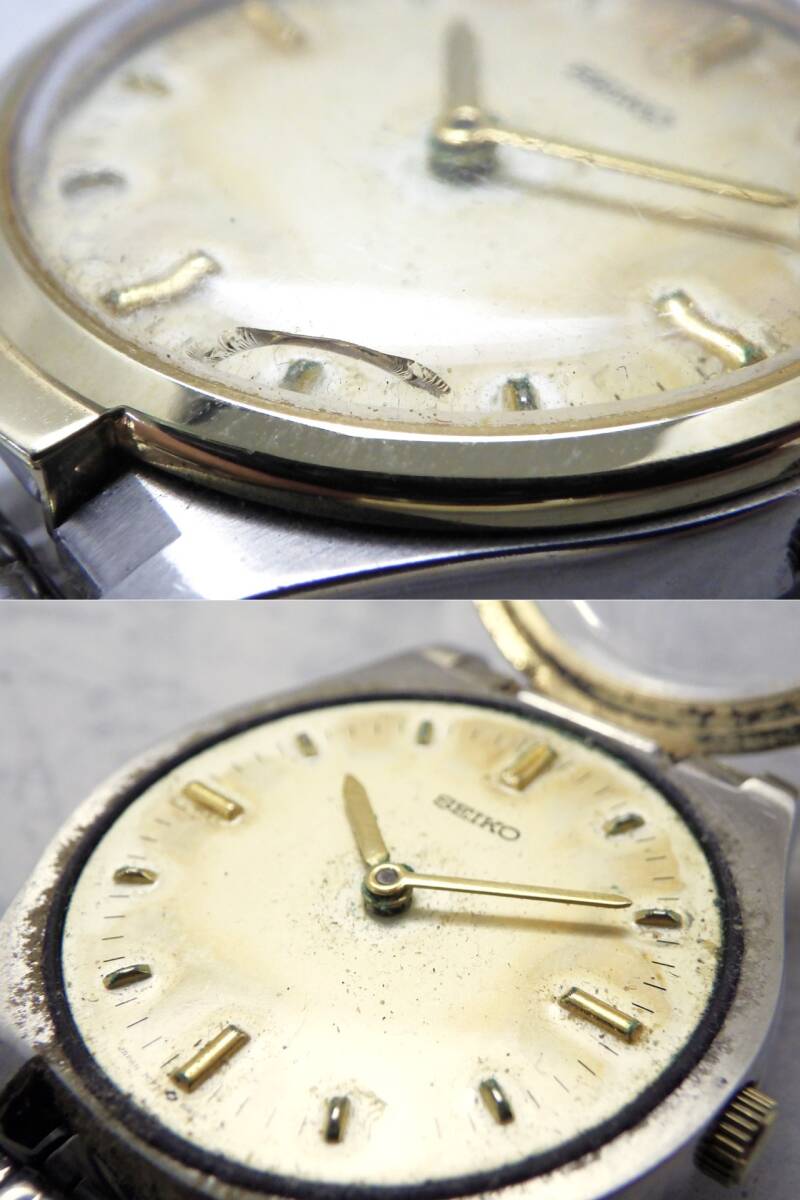 札経01 00-000000-98 [Y] (0327-8) SEIKO セイコー 盲人時計 2個 セット 7C17-8000 クォーツ 腕時計の画像9