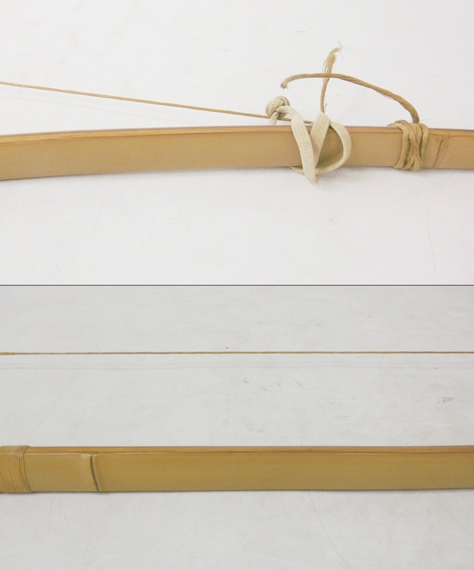 17 00-590642-96 [S] Akita white . Zaimei bow bamboo bow old bow bamboo made archery total length approximately 220cm( bow . in accordance with measurement ) deer 00
