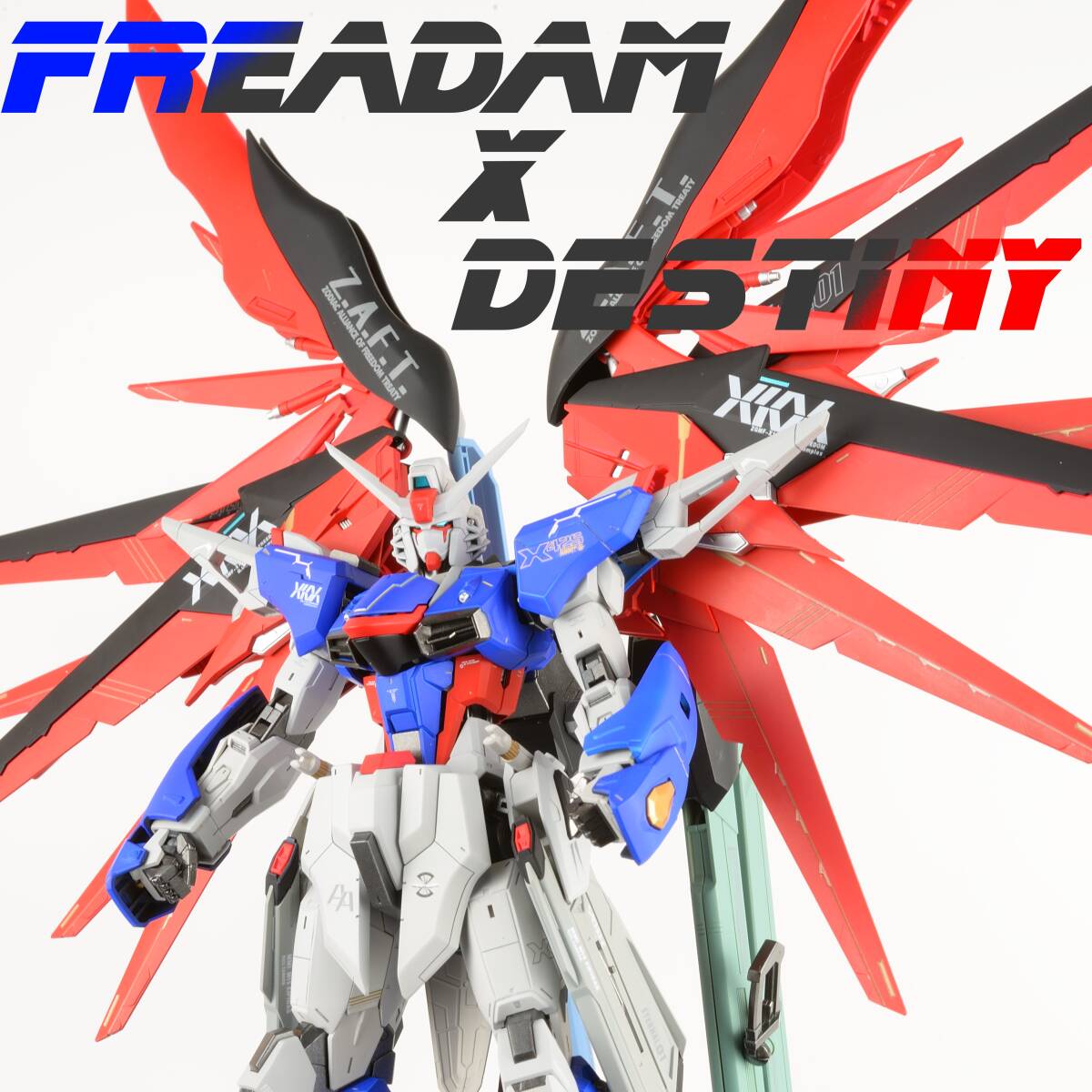 フリーダム デスティニーガンダム ミキシング 改修 塗装済み 完成品 seed ガンプラ MG 1/100 _画像1