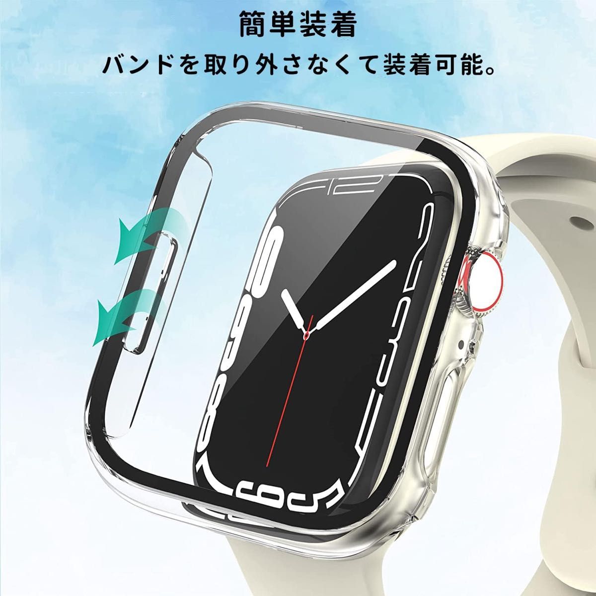 AOOMO Apple Watch ケース Series7 41mm アップルウォッチ保護カバー ガラスフィルム 一体型 ブラック