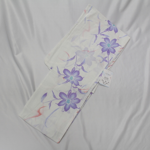 きもの日和◆1,000円~[理由有][仕立て上がり]プレタ女性用浴衣(白色系×花柄)aay687[P]_※画像はイメージです