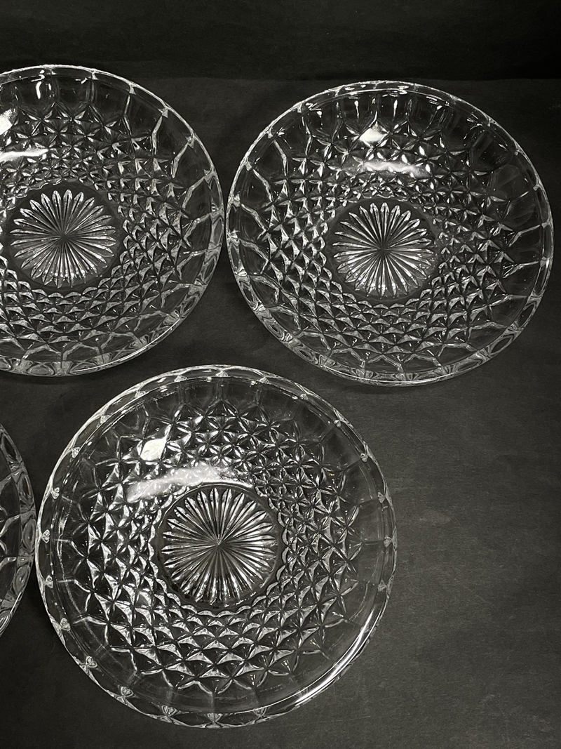 ● コレクター必見 ガラスプレート 5客 お皿 小皿 直径13cm ガラス製 食器 レトロ コレクション ma63の画像3