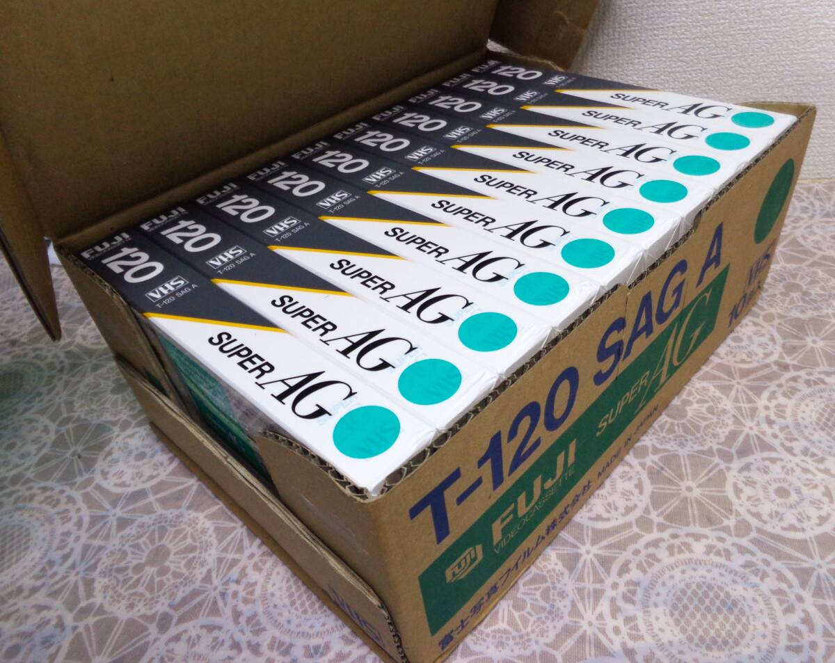 ●【未使用・未開封】FUJI superAG VHSビデオカセットテープ T120SAG A 【120分×10本】MADE IN JAPAN_画像1